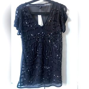 White House black market top with sequins NWT